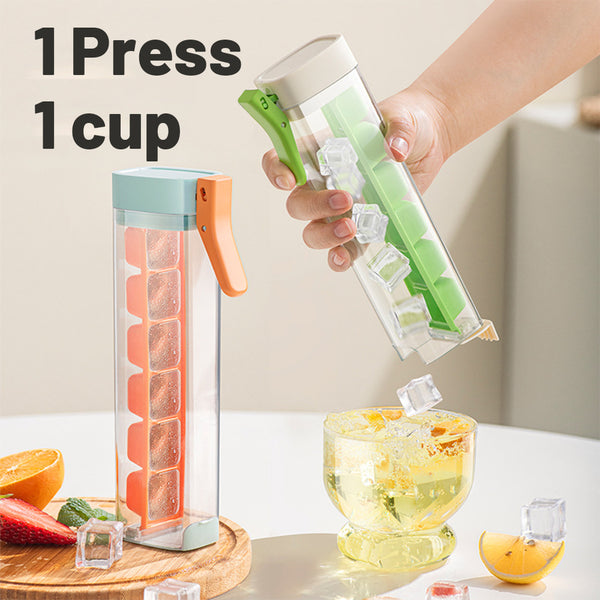 Press Type Ice Cube Tray Plastics Ice Cube Maker Easy to Demold Ice Tray Mold DIY Whiskey Cocktail Tools Kitchen Accessories