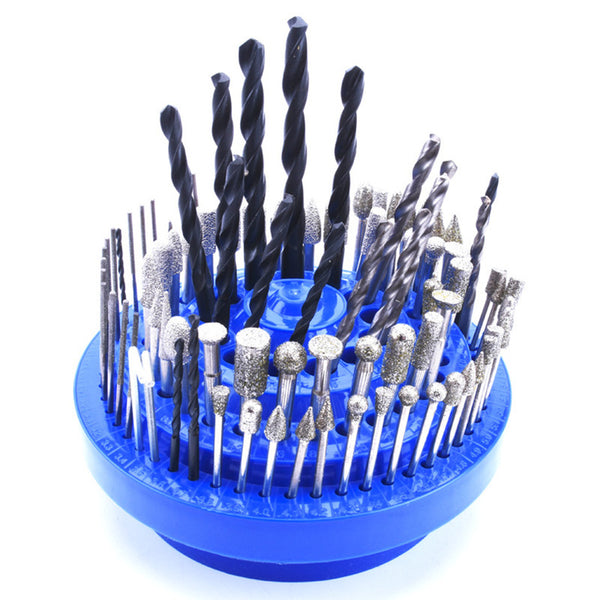 100 Hole 1-13mm Drill Storage Box Nail Drill Bits Storage Case Drill Case Rotating Tray Drill Bits Storage Bin Hardware Brackets