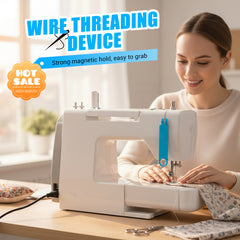 Universal Sewing Machine Threader | Magnetic Nano Threading Gauge | Multi-Function Threading Device (with Magnifying Glass + Ruler + Magnetic Storage) | Portable Home Sewing Tool
