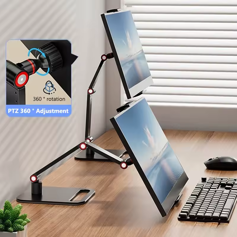 Portable Monitor VESA Stand up to 16" Adjustable 360° Swivel Bracket Tablet Holder Compatible with Tablet Desktop Clamp Stand