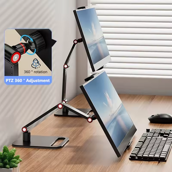 Portable Monitor VESA Stand up to 16" Adjustable 360° Swivel Bracket Tablet Holder Compatible with Tablet Desktop Clamp Stand