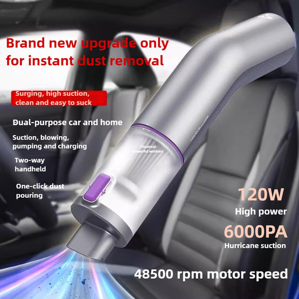 New 120W 6000Pa 4-in-1 Suction+Blowing+Extraction+Inflation Vacuum Cleaner Cordless Handheld