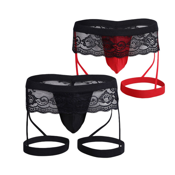 Fashion Sexy Lace Mens Boxers Men's Lace Three-point Underwear European and American Style Lingerie Men's Underwears Men Boxer