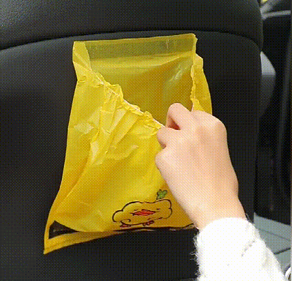 Self-Adhesive Trash Bag Paste Type Foldable Car Garbage Bag Car Special Cute Cartoon Hanging Car Disposable Storage Bag