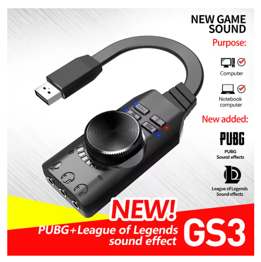 External USB Sound Card Stereo Mic Speaker Headset Audio Jack 3.5mm Cable Adapter Mute Switch Volume Adjustment USB Adapter Plug and Play PC Laptop