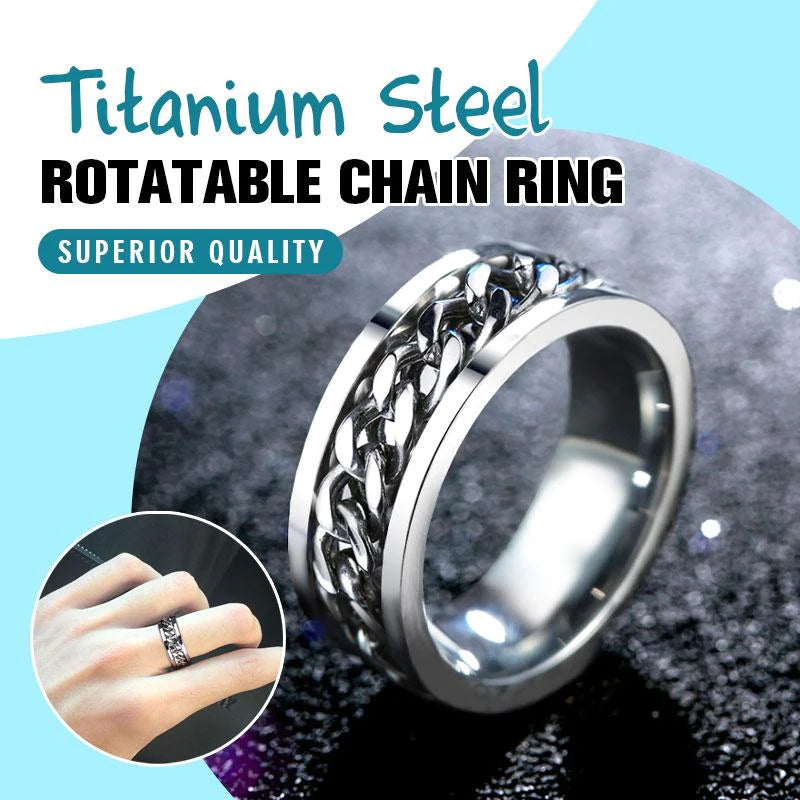 Upscale Titanium Steel Rotatable Chain Ring Rotatable Inner Ring