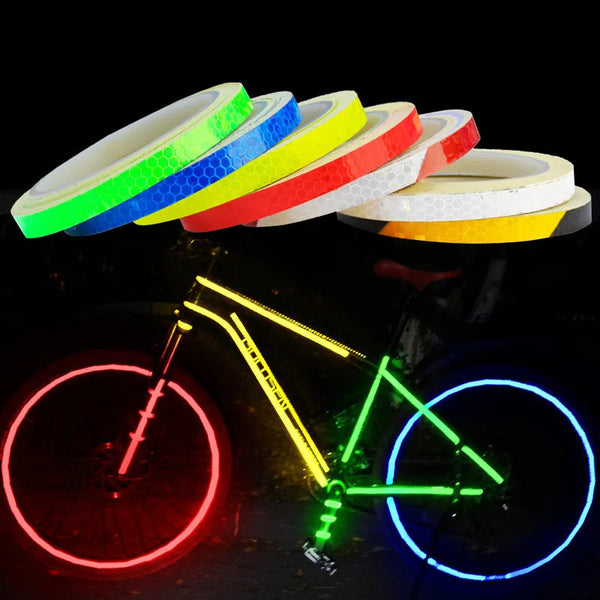 8meters Bike Motorcycle Car Stickers Fluorescent Reflective Tape MTB Bike Bicycle Strips Cycling MTB Tapes for Bicycle Helmet Motorcycle Scooter