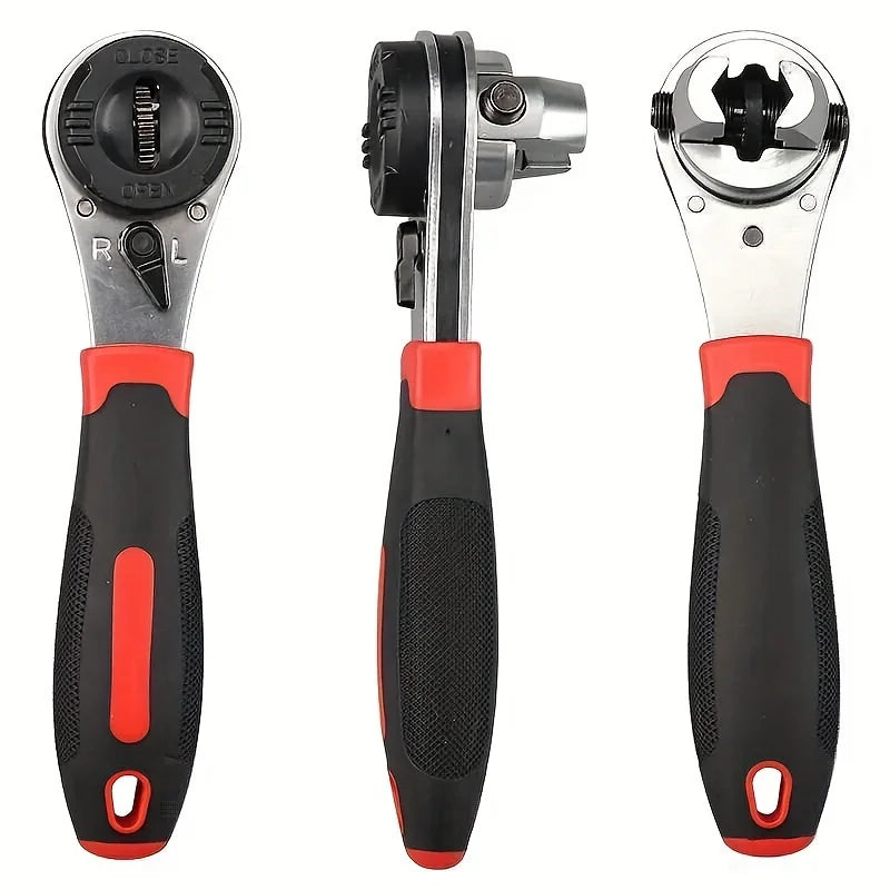 Adjustable Universal 6-22MM Ratchet Open Wrench Multifunctional Torque Spanner