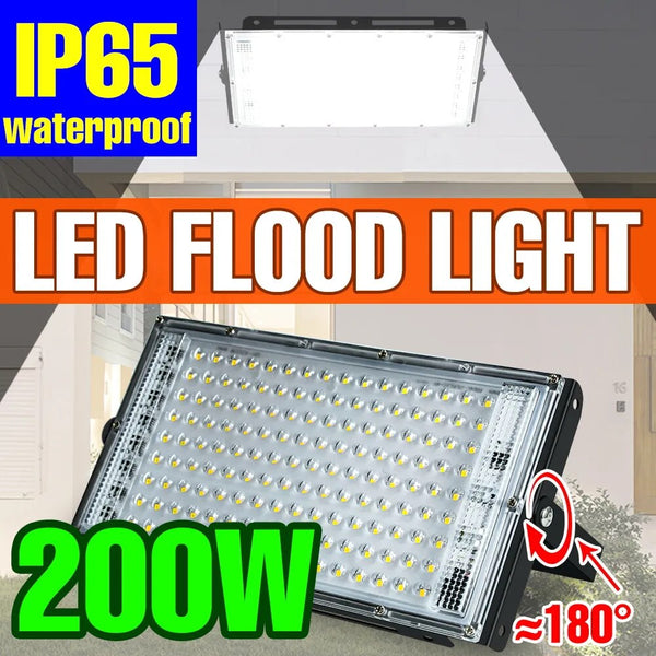 200W 144LEDs Floodlight Waterproof Spotlight Outdoor Garden Lighting IP65 Wall Lamp LED Exterior Flood Lights Reflector Street Lamp