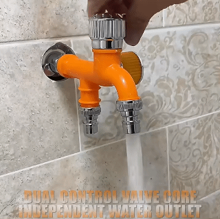 Outside Dual Head Faucet Water Tap POM Independent Control for Kitchen Bathroom Washing Machine Toilet Spray Gun Mop Pool