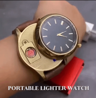 Cigarette Lighter Watches Unique Men's Lighter Watches Novelty Rechargeable USB Rechargeable Watches