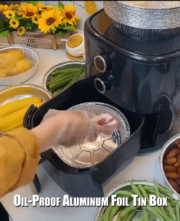 50pcs Tin Foil Tray Thickened Aluminium Tinfoil Tray Disposable Foil Pan For Baking Roasting Chafing Meal Food Prepping Bakeware