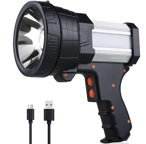 150000lm LED Handheld Spotlight Searchlight Torch USB Rechargeable Work Light 10000mAh Long Lasting