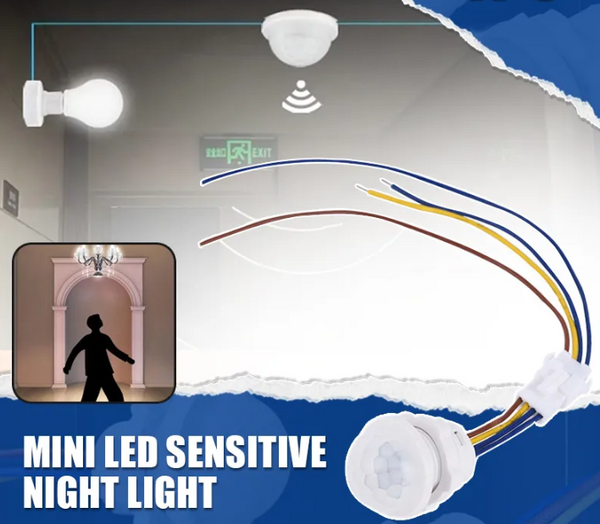 Mini LED Sensitive Night Light Home Indoor Outdoor Infrared Light Motion Sensor Detection Automatic Sensor Light Switch 110-220V