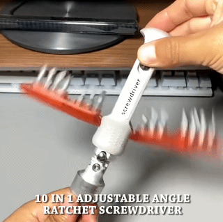 10 in 1 Multi-Angle Ratchet Screwdriver 180 Degree 1/4 Inch Inside Hexagon Adjustable Angle Mini Rapid Ratchet Screwdriver