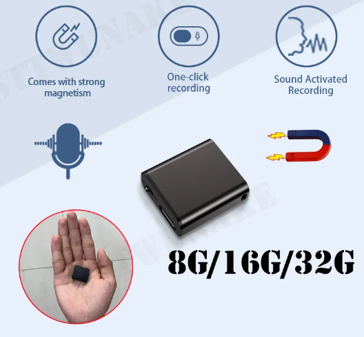 8/16/32GB Activated Mini Digital Voice Recorder Espia Small Voice Record Micro Sound Dictaphone Secret Audio Recorder
