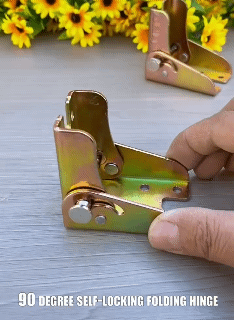 2PCS 90 degree self-locking folding hinge Table Legs Chair Extension Foldable Self Locking Fold Feet Hinges Hardware