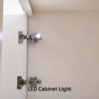 Smart Touch Hinge Sensor Light with Battery Cabinet Light LED Inner Hinge Lamp Under Cabinet Light Wardrobe Cabinet Bathroom Cabinet Lighting