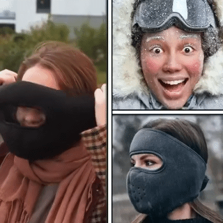 Winter Fleece Mask Warm Mask with Goggles Men's and Women's Outdoor Windproof and Anti-freezing Padded and Thickened Cold Masks
