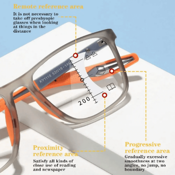 Sports Ultra Light Anti-Blue Ray Progressive Far And Near Dual-Use Reading Glasses