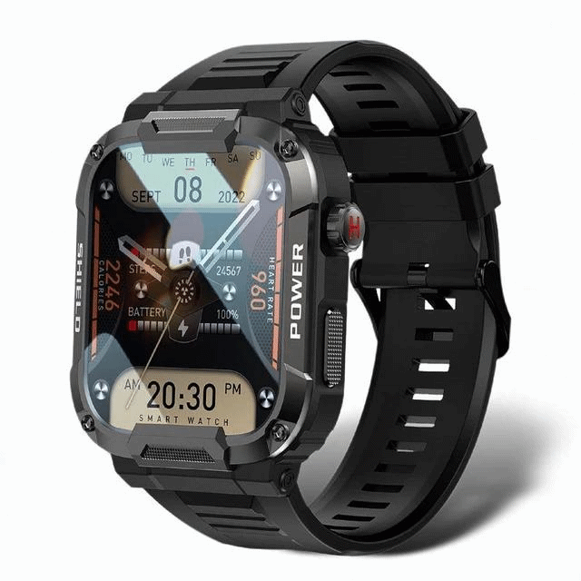 Military Three Defense Quality Sport Heart Rate Blood Pressure Blood Oxygen Breathing Training Sleep Monitoring Bluetooth Call IP68 Waterproof Smart Watch