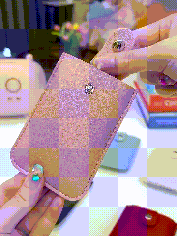 Pull-Out Portable Card Holder Leather Wallet