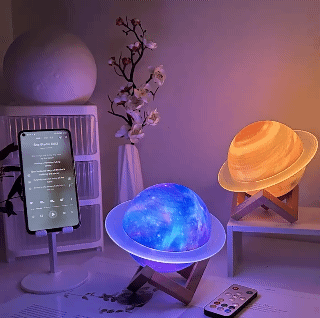 Rings Of Saturn Dream Bluetooth Speaker Colorful Lights Wireless Small Sound Box Subwoofer