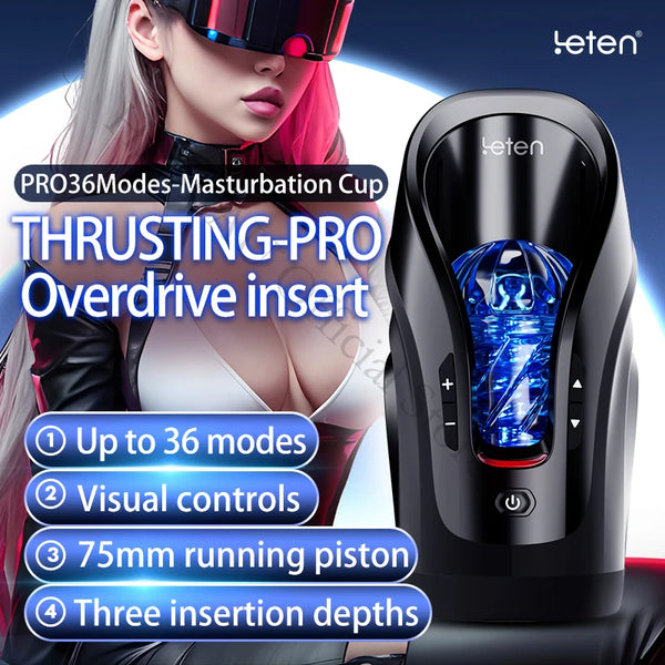 2024 New Leten® CANNON KING PRO Masturbator for Men High Speed Automatic Telescopic Thrusting Realistic Vagina Pussy