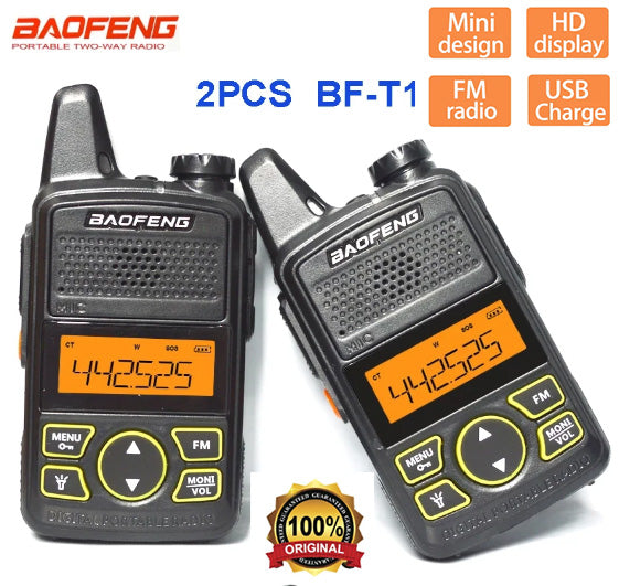 2pcs Baofeng BF T1 Mini Walkie Talkie Ham Comunicador Two Way Radios Portable Profesional BFT1 Radio Stations Transceiver
