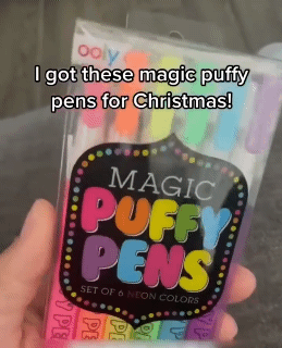 6PCs DIY Watercolour Pencils Painting Bubble Pen Popcorn Handmade Cotton Pen 3D Printable Painting For Kids Gift For Birthday