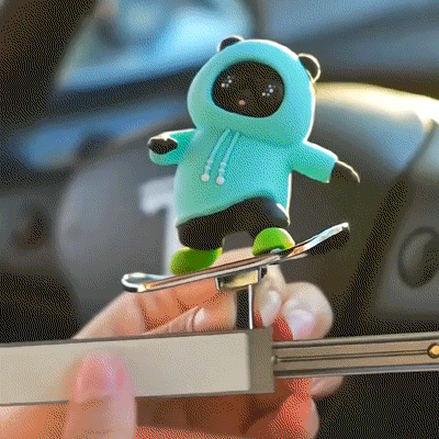 Skateboarding Bear Car Ornament Cute Skater Bear Car Dashboard Decor Funny Bear Car Interior Decoration for Car Interior Decors