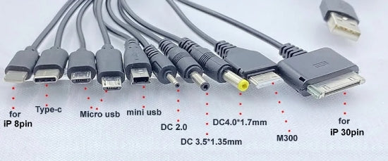Universal 10 in 1 Multi Pin Charger Stretch Cable USB Adapter Cable Data Wire Cord Multifunction USB Data Transfer Cable