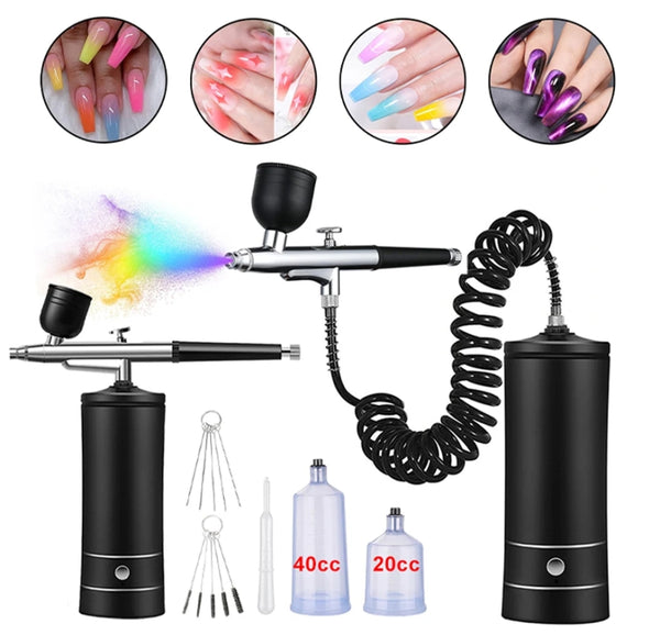 Airbrush Nails Art Painting Compressor Portable Air Brush Cake Paint Spray Gun Cordless Mini Airbrush For Nail Decoration Makeup