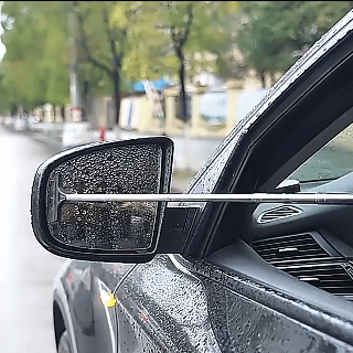 Car Rearview Mirror Wiper Retractable Portable Rainy Cleaning Supplies Rearview Mirror Water Remover Glass Rain Cleaning Tool