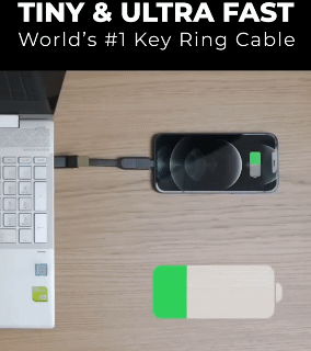 100W 4-in-1 Magnetic Keyring Multi Charging Cable Short for Travel  Fast Charging Support USB-A to Lightning, USB-A to Type-C, Type-C to Type-C, Type-C to Lightning