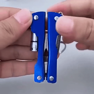 9 In 1 Multifunctional Foldable Pocket Pliers LED Lamp Flashlight Screwdriver Bottle Opener Outdoor Camping Portable Mini Pliers