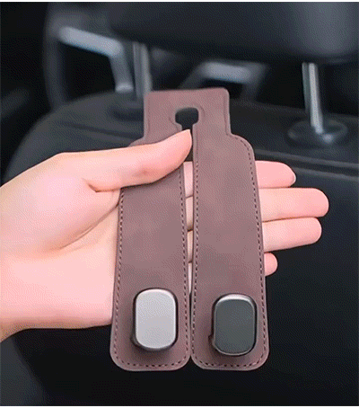 Car Back Seat Storage Leather Hook Double Hook Holder Phone Holder
