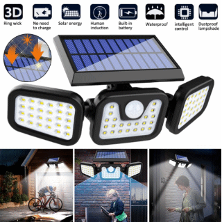 74 LED Triple Foldable Solar Light Outdoor Wall Lamp PIR Motion Sensor Garden Solar Lamp Sunlight Powered Waterproof Energy Saving Street Light