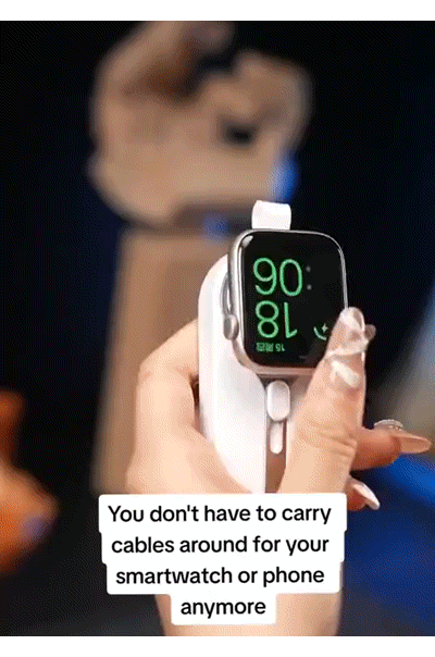 2-in-1 iPhone Android Apple Watch Keychain 3000mAh Power Bank iPhone Lightning connector and Android Type-C connector