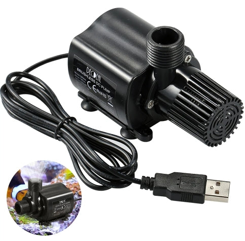 500L/H 4W 12V Aquarium Pump USB Fish Tank Submersible Water Pump Brushless Waterproof Fountain Pump