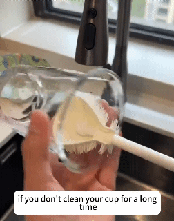 2Pcs Cup Scrubber Glass Cleaner Silicone Milk Bottle Brush 3-in-1 Long Handled Cleaning Cup Brush Kitchen Cleaning Tool