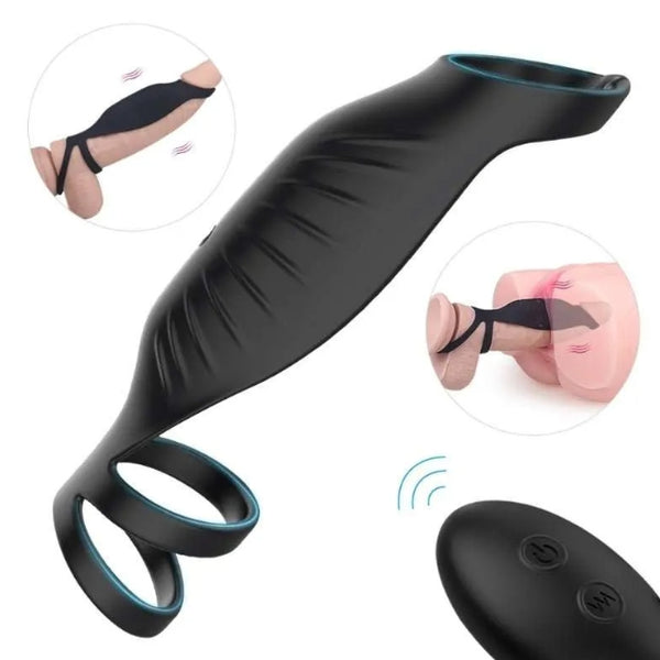 Delayed Ring Couple Resonance Happiness Ring Erection Assist Ring with Remote Controller