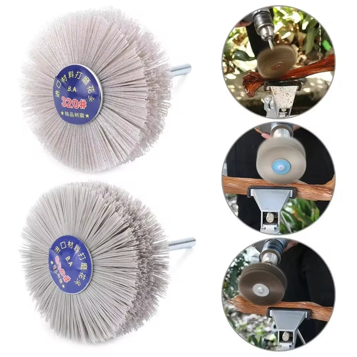 80#-600# Abrasive Nylon Wheel Brush Woodwork Furniture Polishing Brush 6mm Shank 80MM Diameter Head Grinder Abrasive Tool