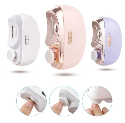 Kids Adults 2 In 1 Automatic Electric Nail Clipper with Light Safety Anti-Pinching USB Rechargeable Multi-Functional Nail File Nail Clippers