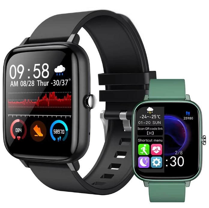 Heart Rate Blood Pressure Oxygen Health Monitoring Watch Fitness Tracker IP68 Waterproof Full Touch Smart Watch