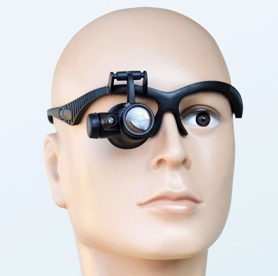 Monocular LED magnifying Glasses 10X 15X 20X 25X Magnifying Glasses With Light Repair Tool Head Magnifying Glasses