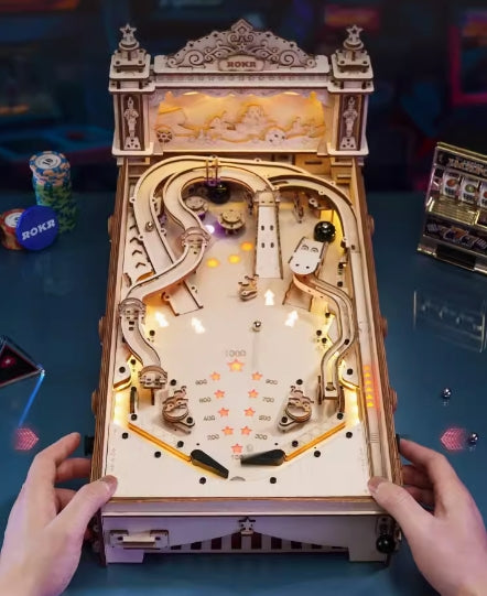 Super Challenge Robotime 3D Pinball Machine Puzzle Amusing Table Game ...