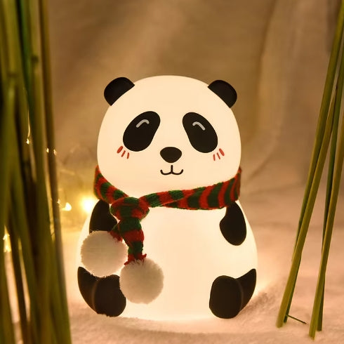 Touch Sensor Creative Silicone Panda Night Light  USB Rechargeable Colorful Atmosphere Light Bedroom Lamp