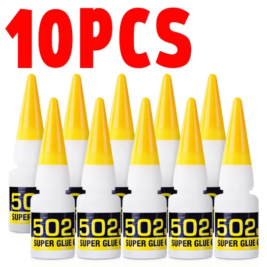 10Pcs Instant Quick-drying Strong Bond Glue Cyanoacrylate Adhesive  Fast Leather Rubber Metal Office Supplies 502 Super Glue