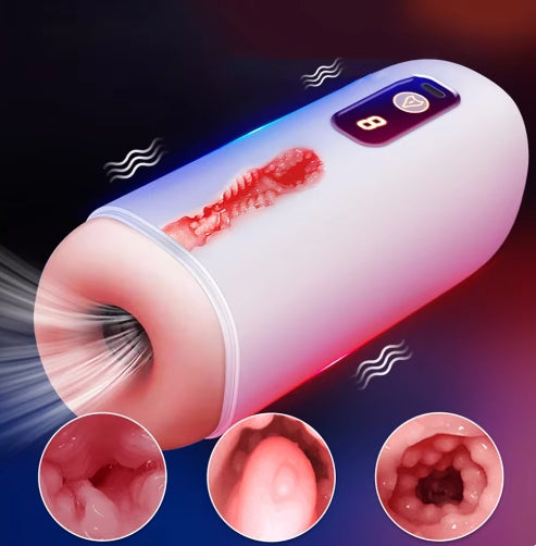 Intelligent Suction Lifelike Male Blowjob Masturbator Vagina Vibrator Sucking Aircraft Cup